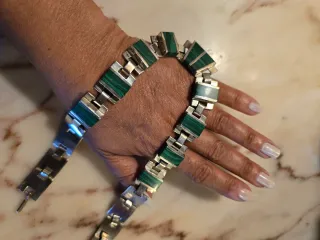 Gargantilla Plata 925 y Malaquita Nunca usado