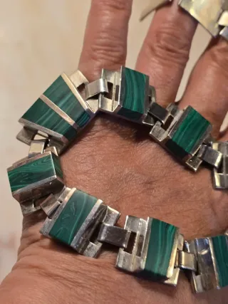 Gargantilla Plata 925 y Malaquita Nunca usado