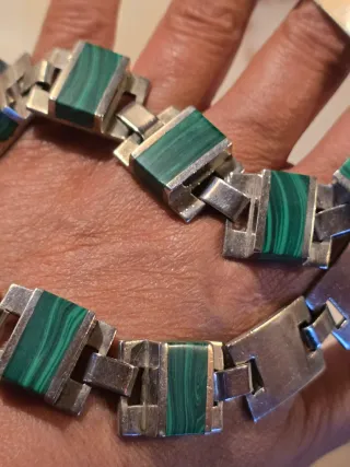 Gargantilla Plata 925 y Malaquita Nunca usado