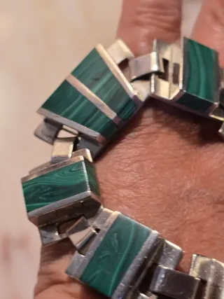 Gargantilla Plata 925 y Malaquita Nunca usado