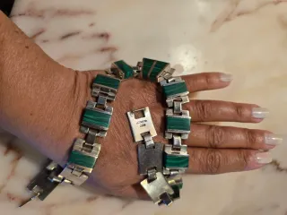 Gargantilla Plata 925 y Malaquita Nunca usado