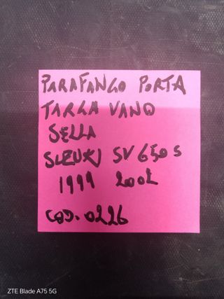 Parafango Portatarga Suzuki SV 650 S