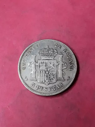 5 PESETAS PLATA 1878 ALFONSO XII