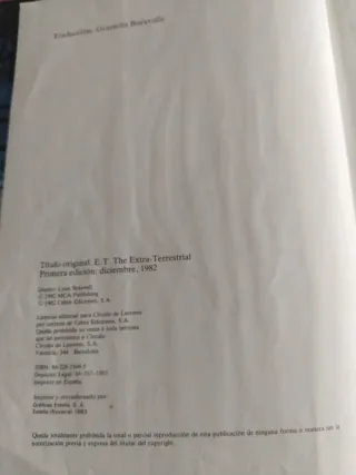 E.T. El Extraterrestre (Libro de la película)