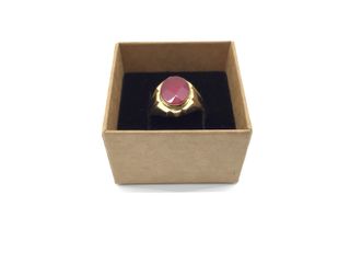sello oro 18k con piedra con rubi t. 26 (21,01 mm)