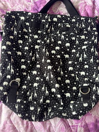 Bandolera mochila grande fin de semana estampado a