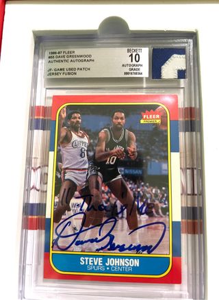 STEVE JOHNSON JERSEY FUSION BGS 10 AUTO PATCH RARE