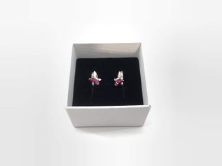 argollas plata 925mm con piedra con circonita