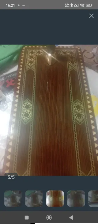 Jamonero artesanal taracea y madera