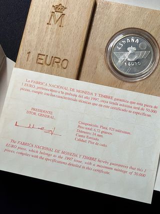 Moneda 1 Euro 1997 España Maurice Farman