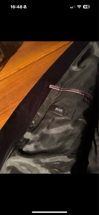 Giacca uomo Boss nera velluto taglia46