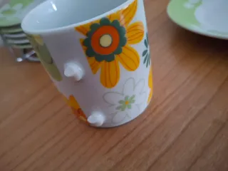 Juego de café tazas y platos floral