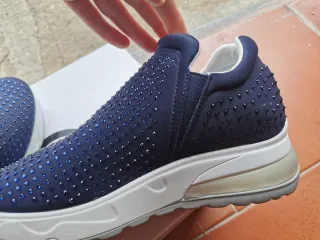 Scarpe donna slip-on con strass