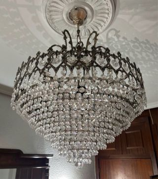 Lámpara de techo cristal.