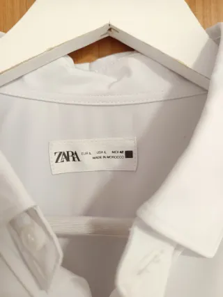 Camisa Zara Blanca Talla L Hombre
