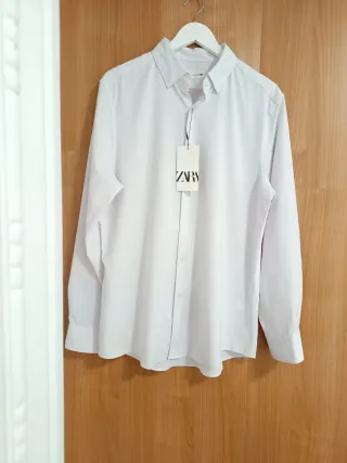 Camisa Zara Blanca Talla L Hombre