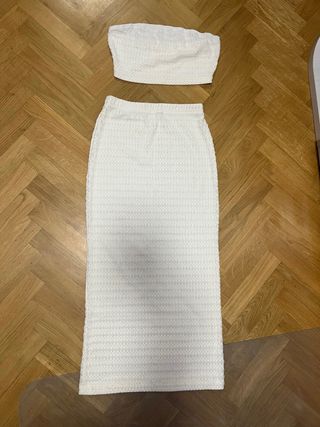 Conjunto lino top y falda maxi