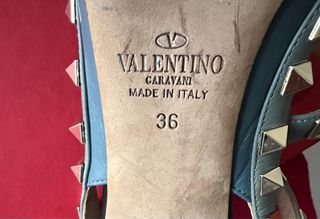 Zapatos tacón Valentino Rockstud Azul grisáceo