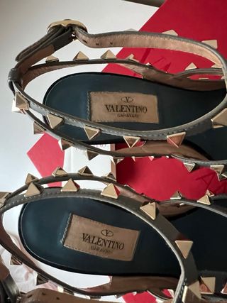 Zapatos tacón Valentino Rockstud Azul grisáceo