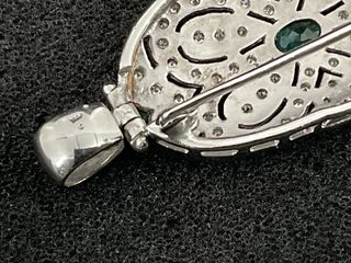 colgante oro 18k con diamante,esmeralda