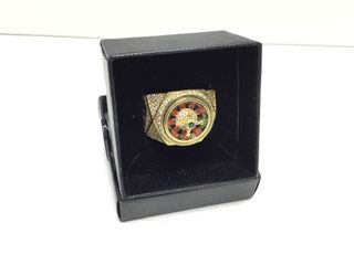 sello oro 18k con piedra con circonita