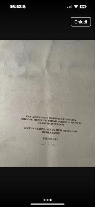 Acquaforte Francesco Avesani 340/450