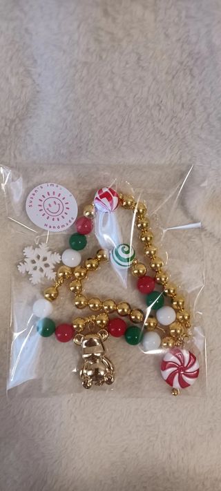 Collar Oso Dorado Navideño
