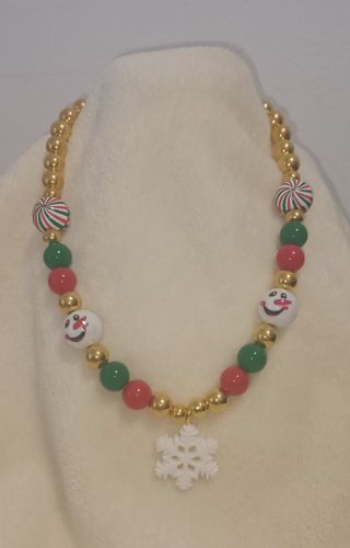 Collar Oso Dorado Navideño
