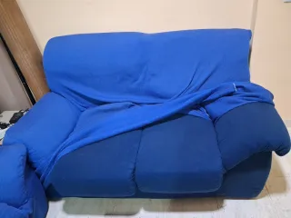 Sofá 3 y 2 plazas azul