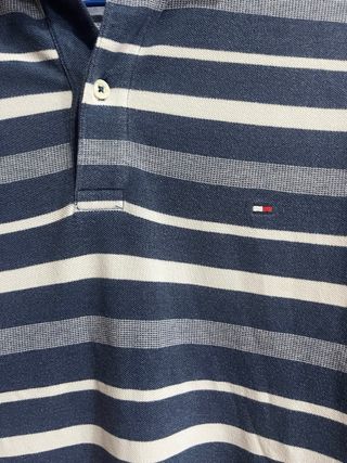 Polo Tommy Hilfiger Rayas Azul y Blanco Talla S