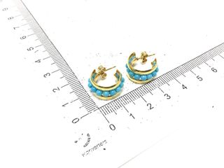 pendientes oro 18k con piedra con plastico