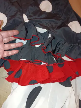 Traje Flamenca Negro Lunares Blancos