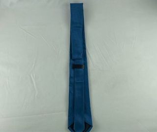 Corbata azul medio + gemelos a juego con estuche