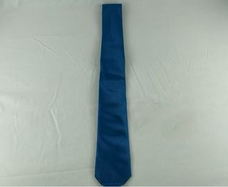 Corbata azul medio + gemelos a juego con estuche