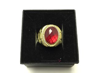 sello oro 18k con piedra con circonita