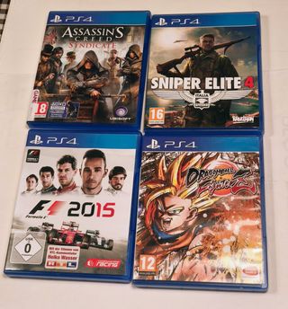 4 Giochi PS4: Assassin's, Dragonball, F1 2015, Sniper