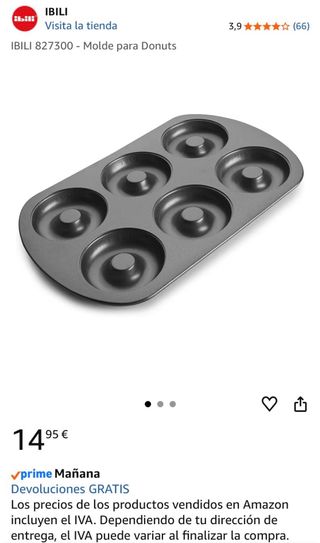 Molde repostería 6 donuts