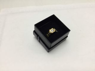 anillo oro 18k con piedra con circonita