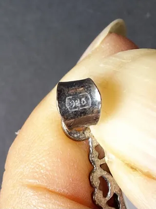 Colgante Vintage Cruz Jerusalén Plata Nácar