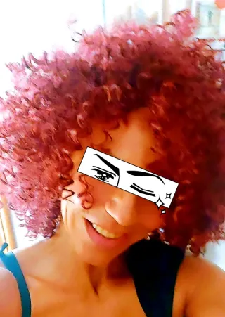 Peluca rizada mujer color rojo