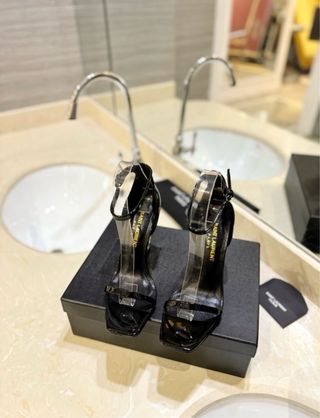 Saint Laurent tacchi neri oro nuovi