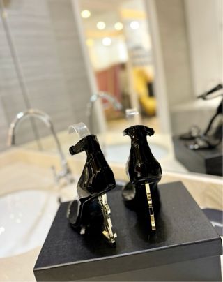 Saint Laurent tacchi neri oro nuovi