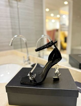 Saint Laurent tacchi neri oro nuovi