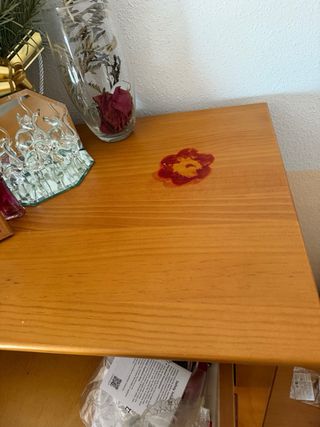 Mueble salón madera vitrinas y cajón