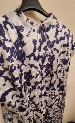 Vestido estampado azul y blanco