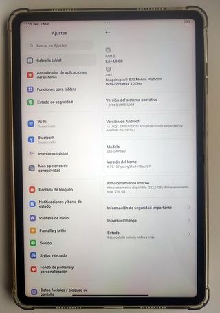 Tablet Xiaomi Pad 6. 256 GB+8 GB RAM