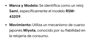 Reloj Sami Mujer Plata y Negro