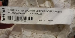 Blusa encaje floral blanca talla S