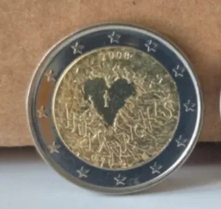 Moneda 2 Euros 2008 Derechos Humanos