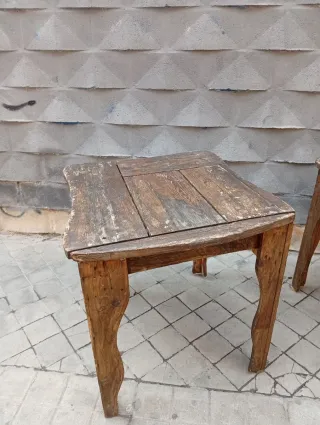 3 Mesas Madera Maciza Terraza